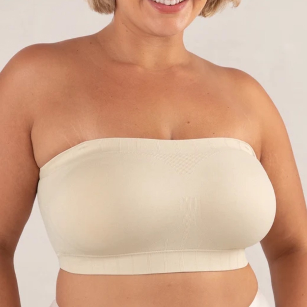 Shapermint Truekind Convertible Strapless Bandeau Bra Chai Nude Seamless M NEW